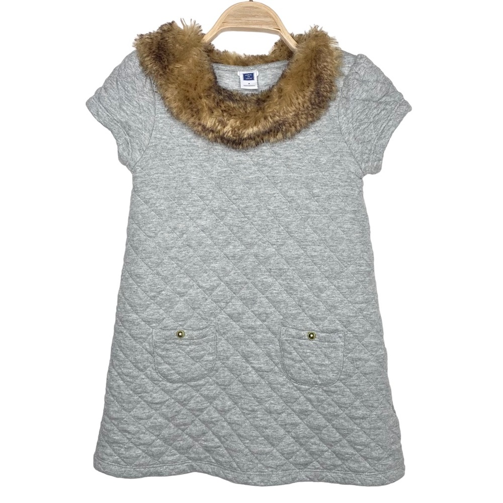 Janie and Jack Faux Fur Collar Dress